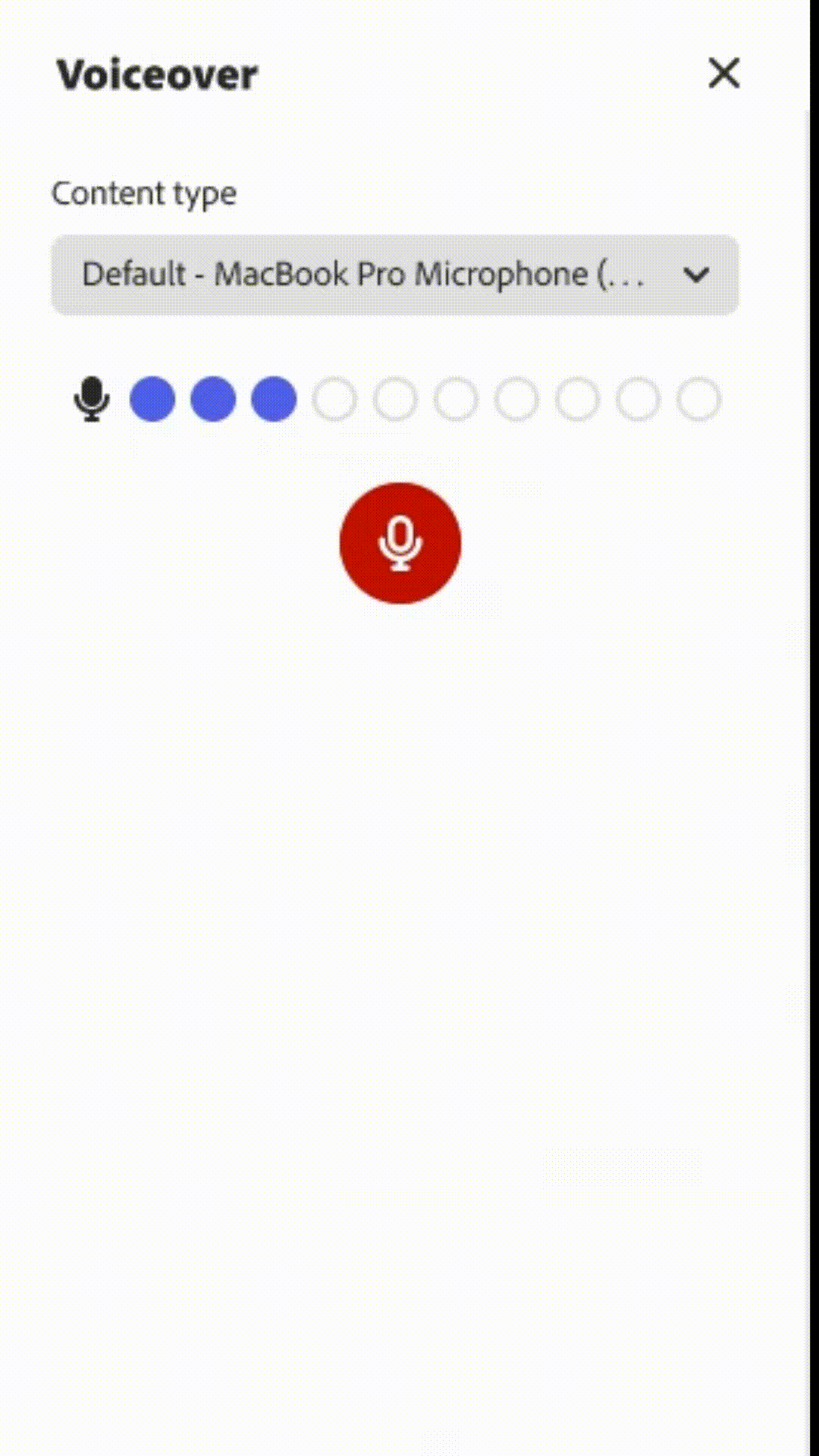 Voiceover recording feature