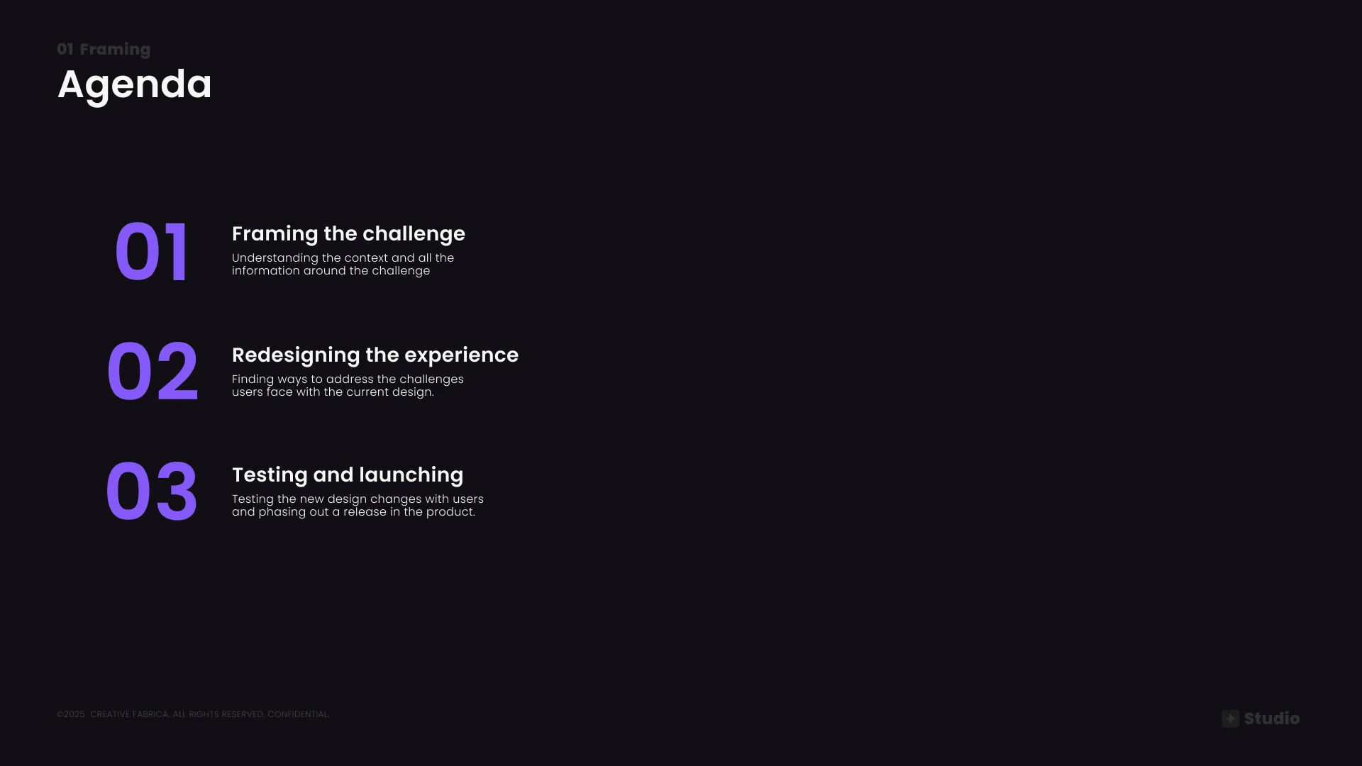 Project Agenda — 3 chapters