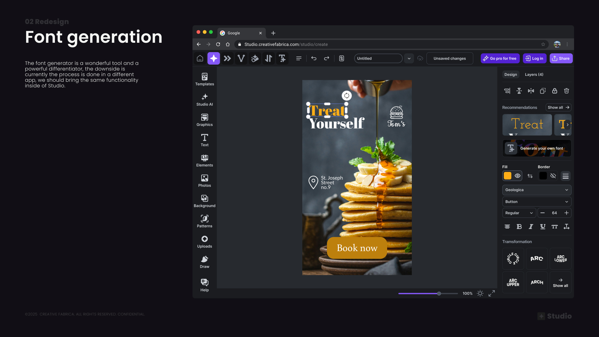 Font Generation — Entry Point in Panel