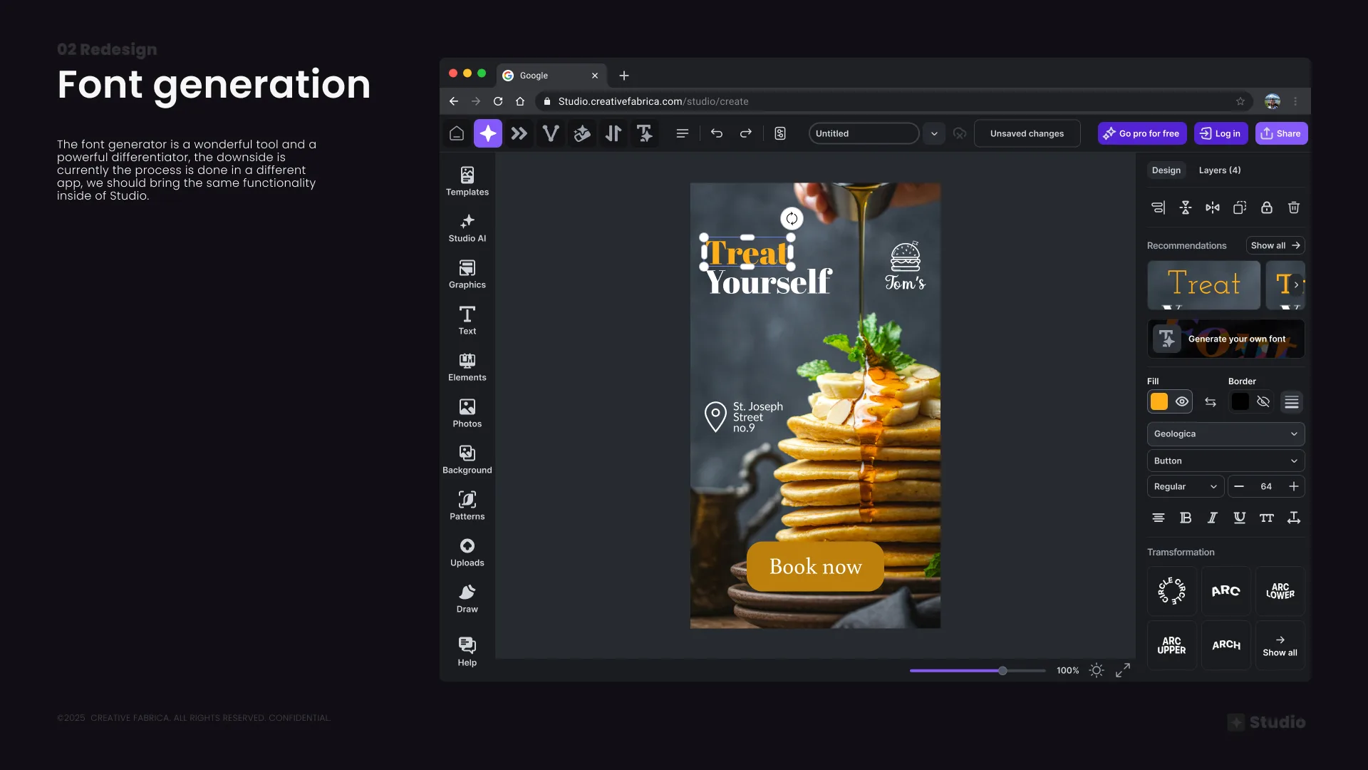 Font Generation — Entry Point in Panel