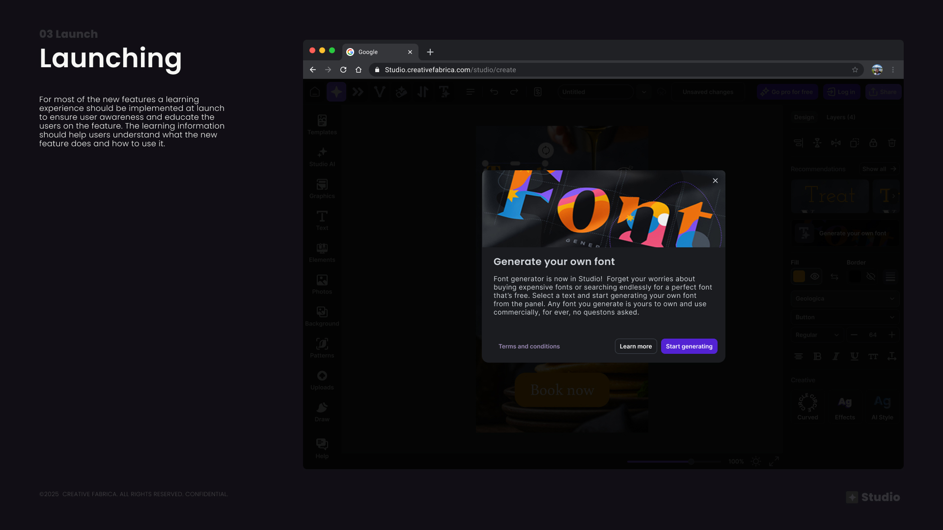 Launch — Feature Education Modal