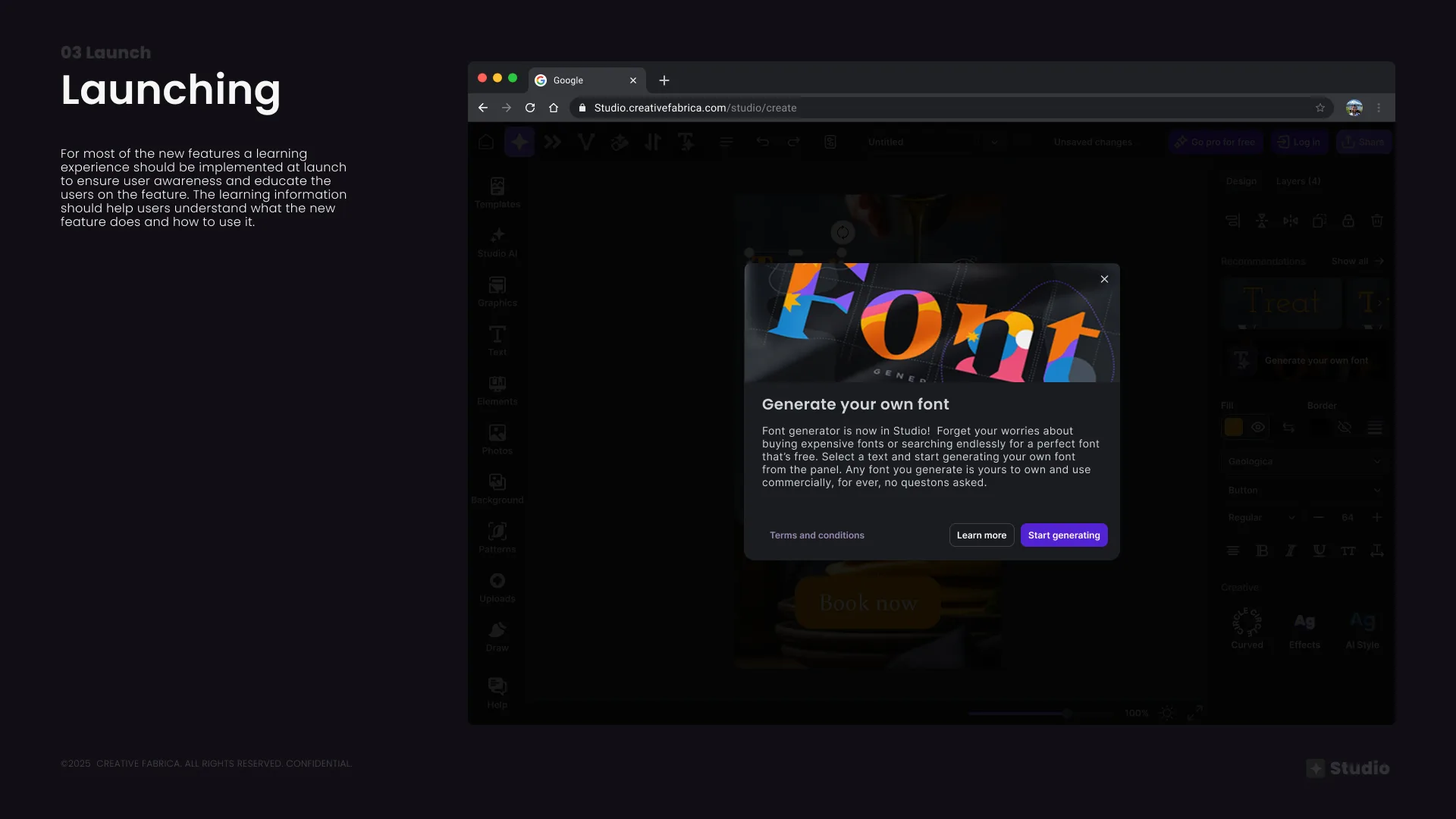 Launch — Feature Education Modal