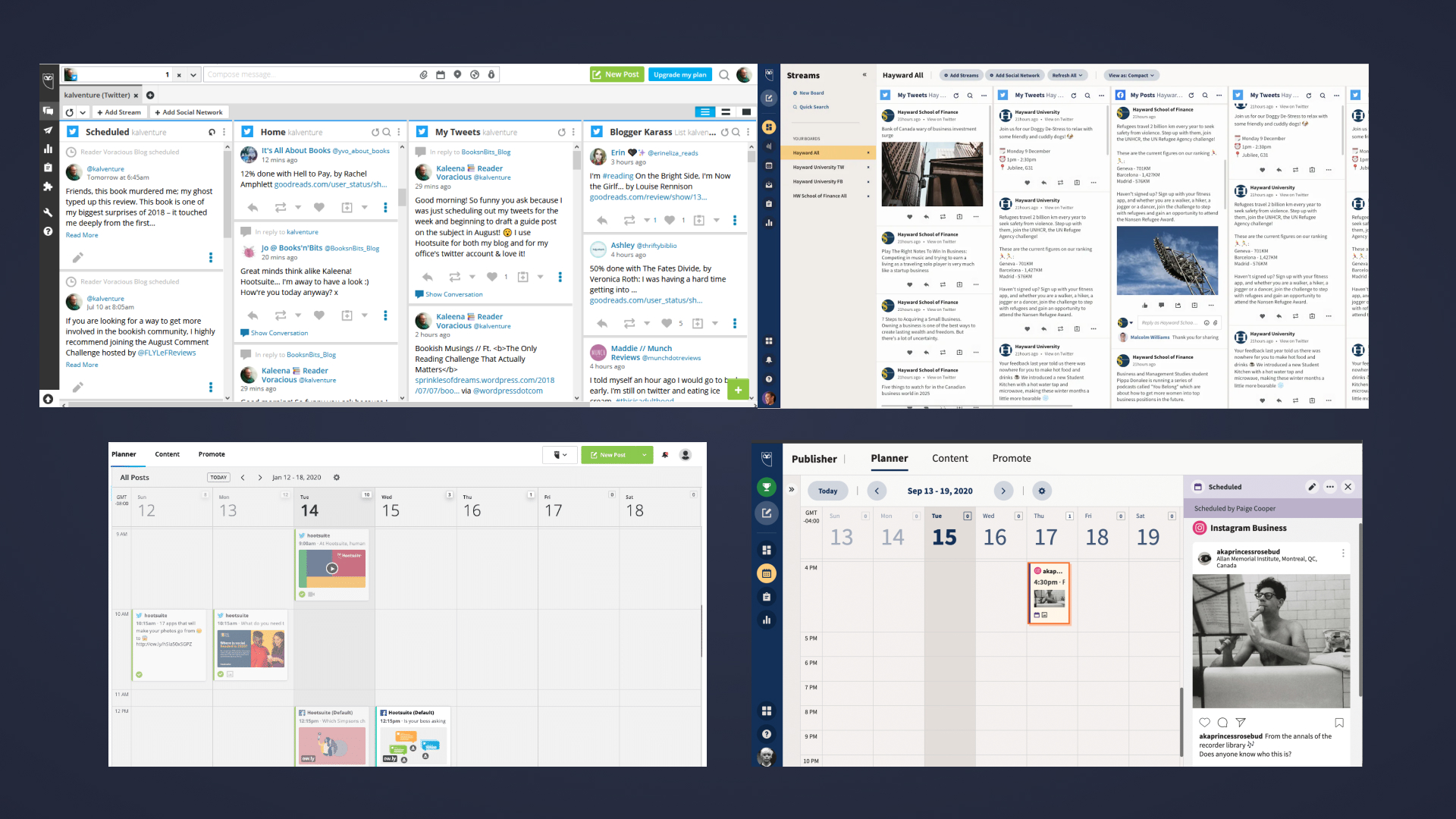 Planner and post feed — before and after