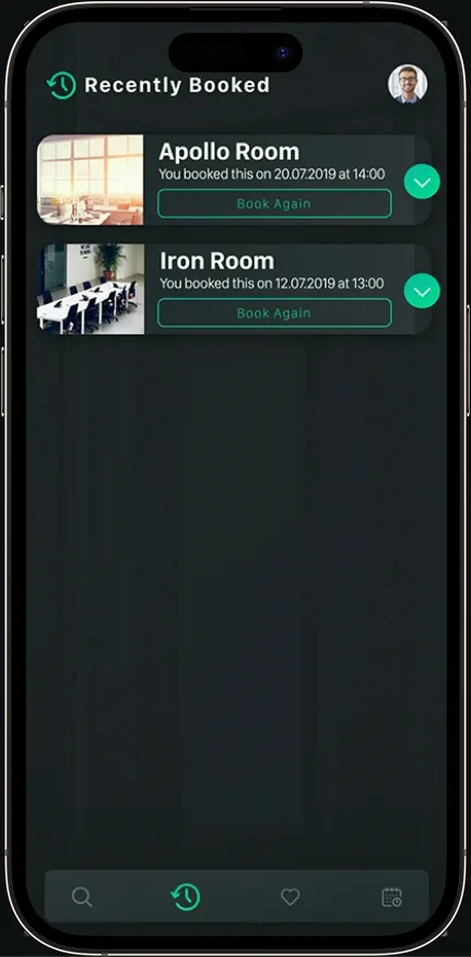 Recently used rooms