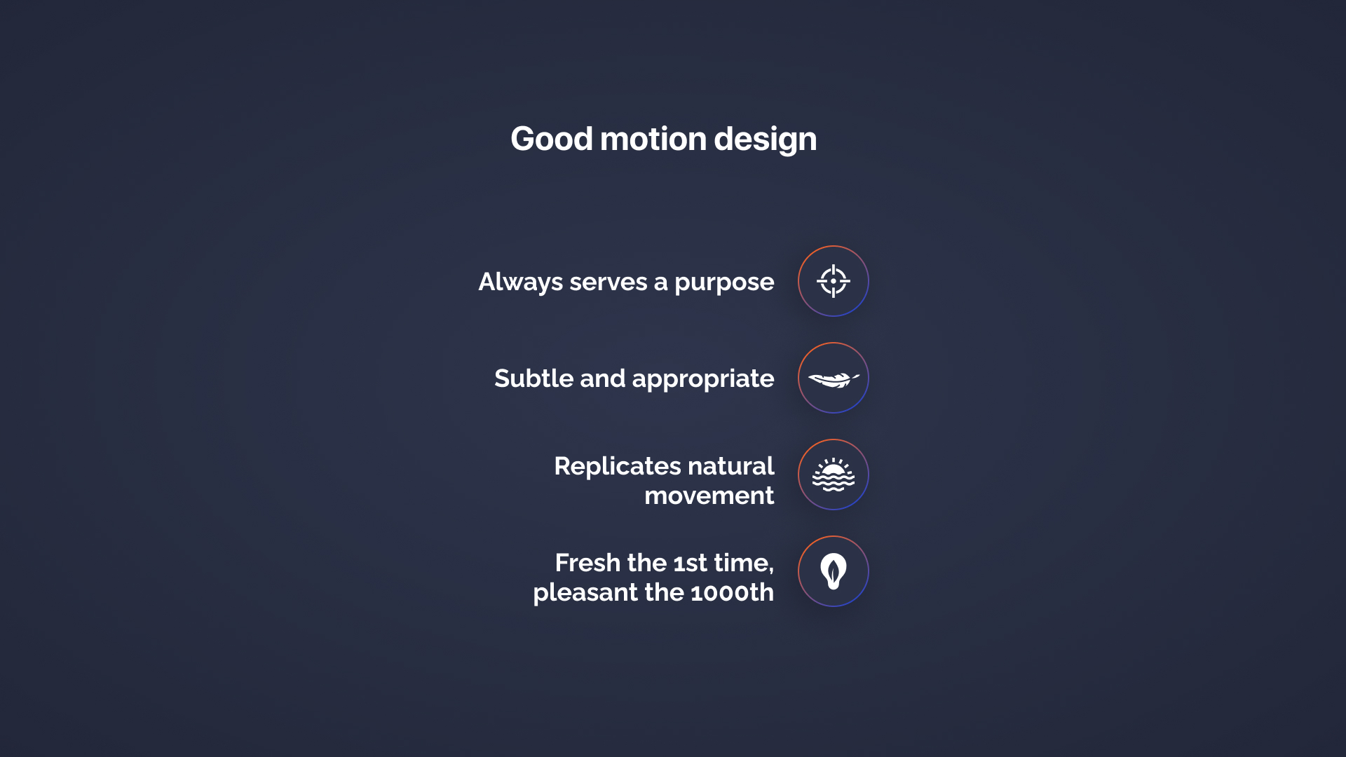 Motion design principles