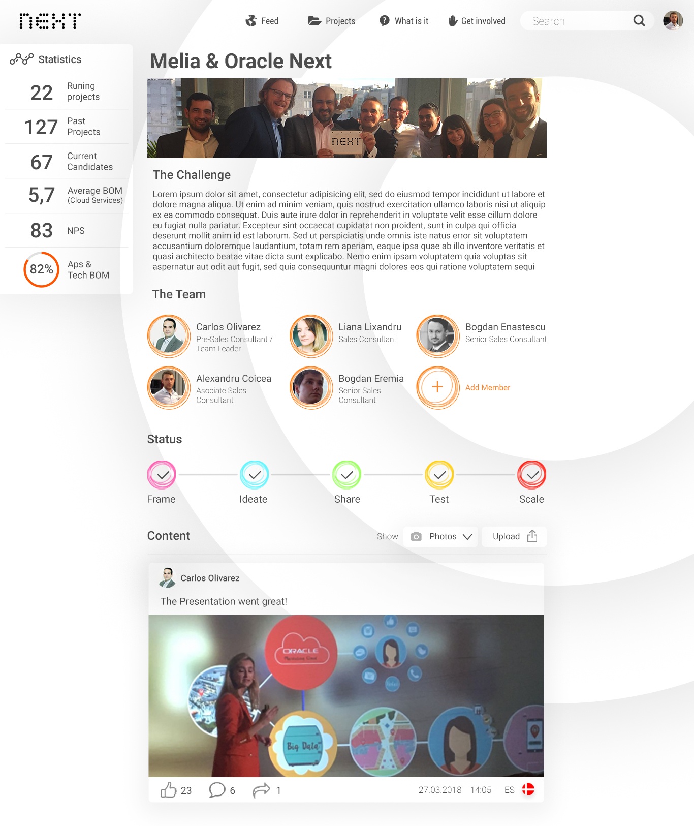 NEXT website — Homepage