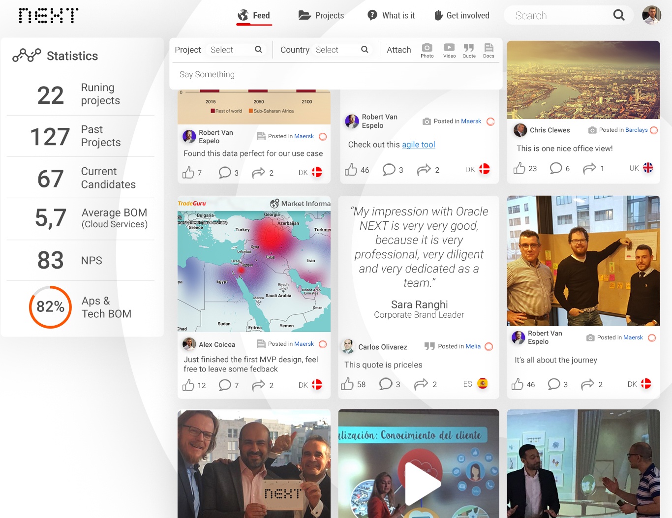 NEXT website — Posts feed
